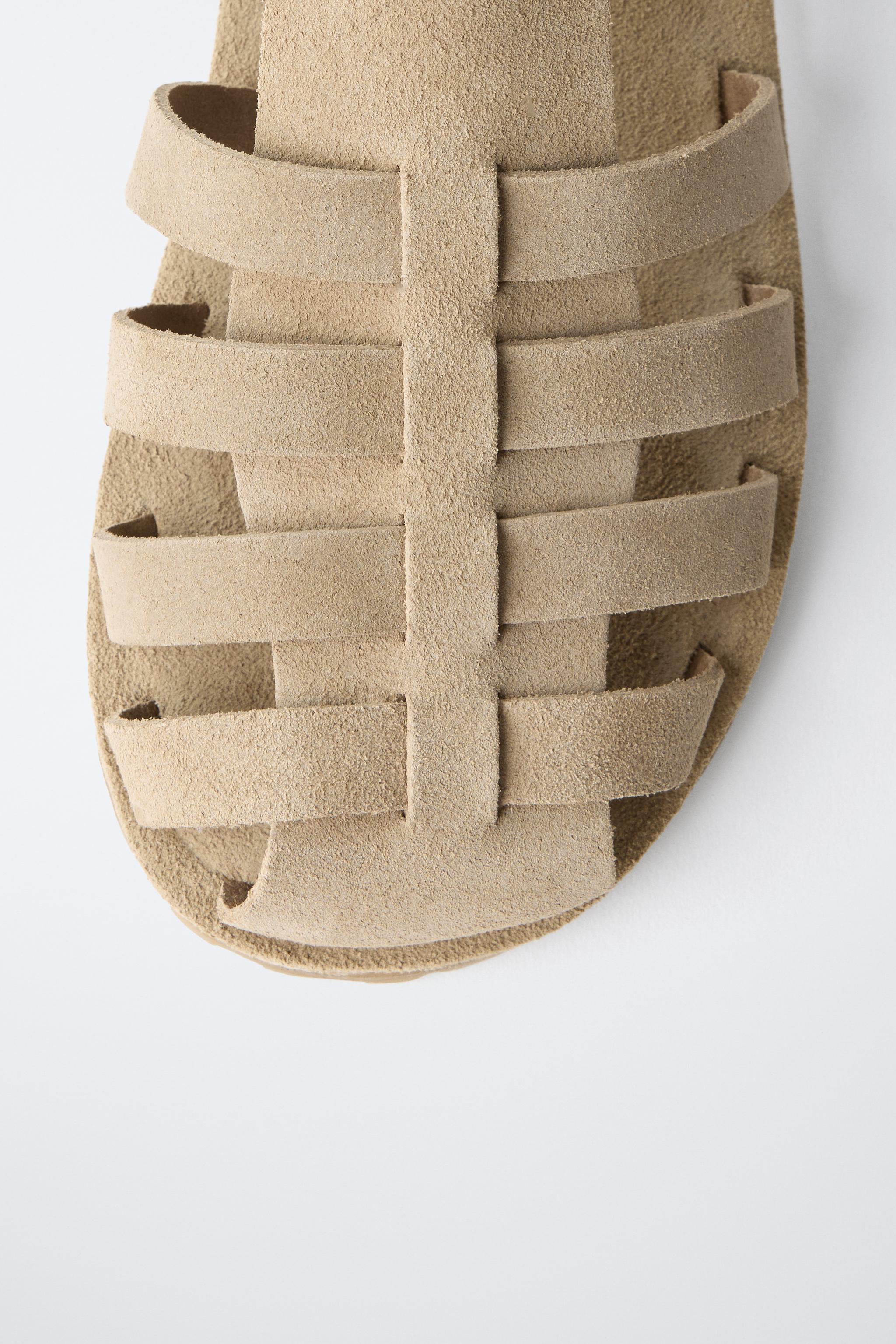 SANDALES STYLE PLAGE EN CUIR